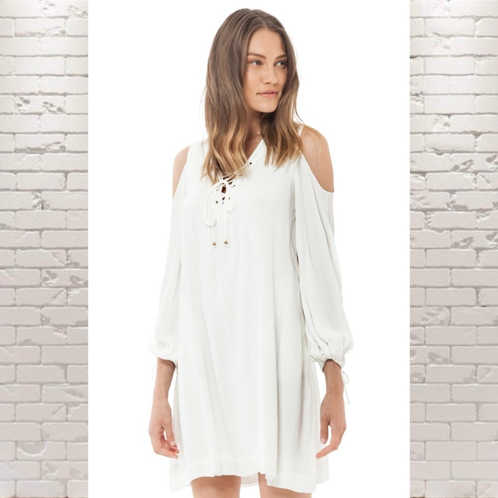 NWT Hale Bob Cold Shoulder Lace Up Tunic Dress